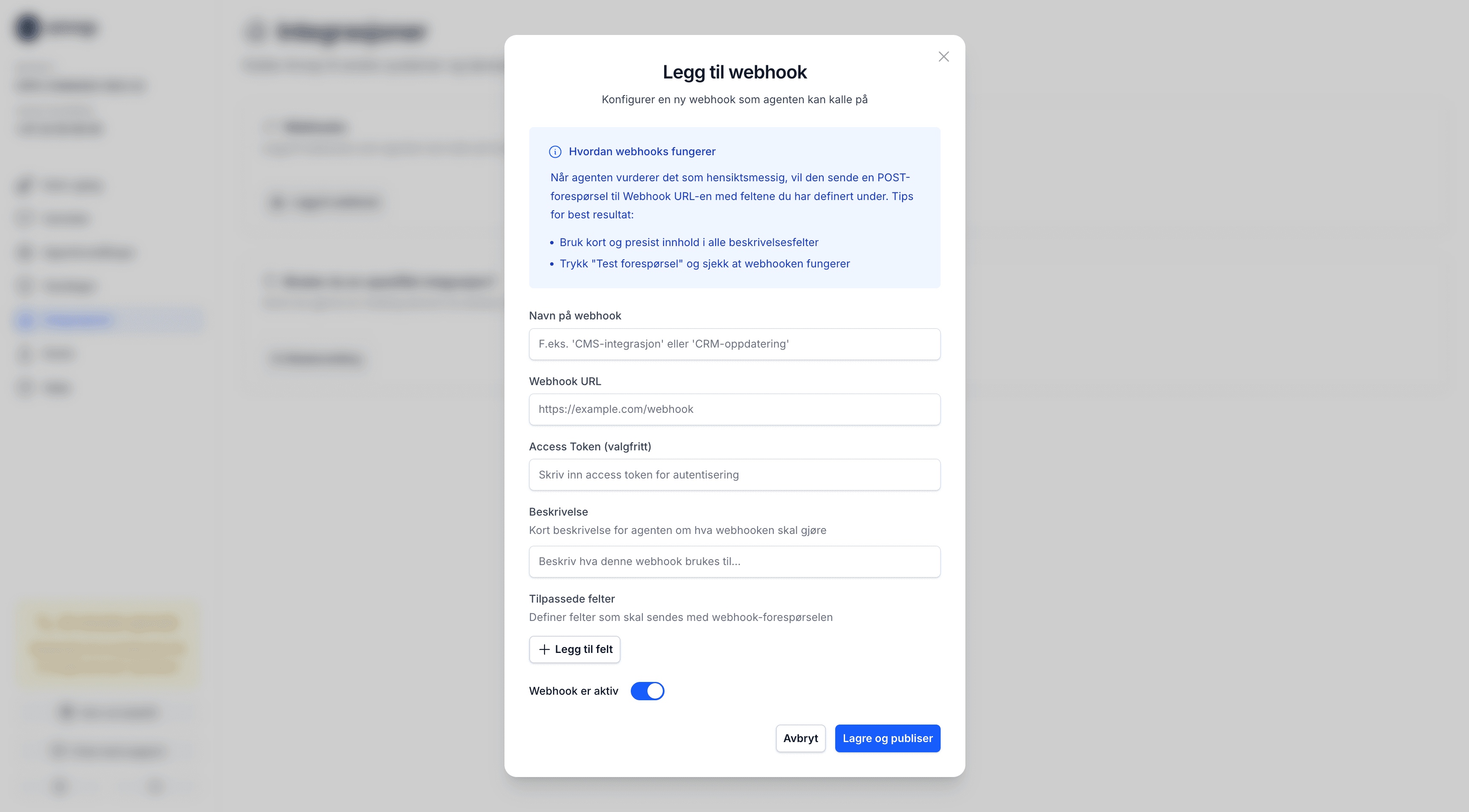 Anrop dashboard — forward calls